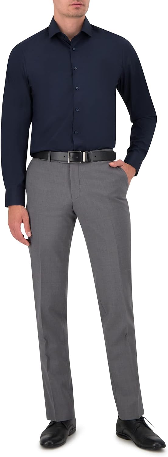 OLYMP Herren Businesshemd Langarm Level Five,Einfarbig,Body fit,Royal Kent 38 Marine 18, 38 Marine 1