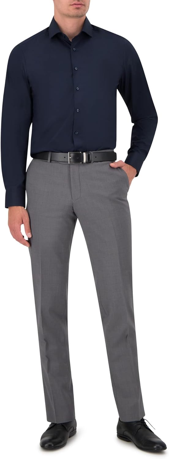 OLYMP Herren Businesshemd Langarm Level Five,Einfarbig,Body fit,Royal Kent 39 Marine 18, 39 Marine 1