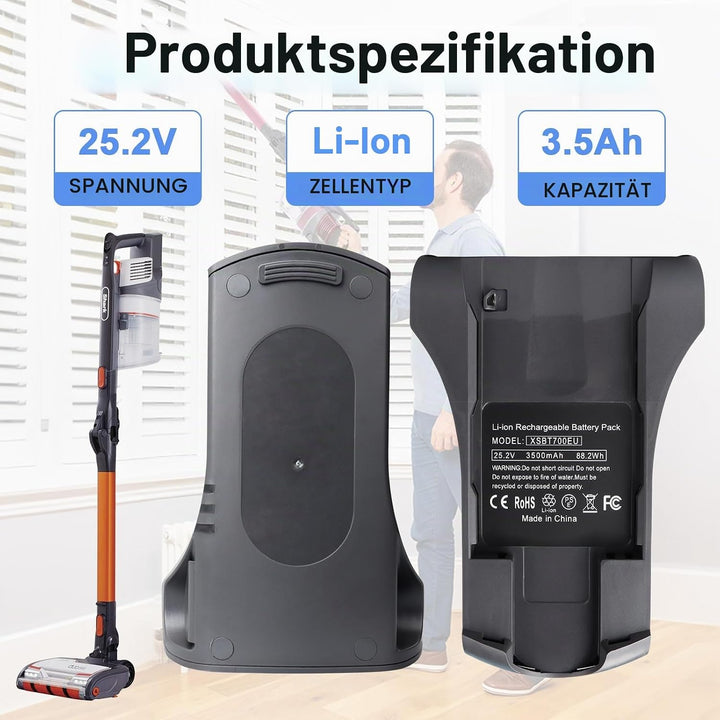 MXJFYY 25,2 V 3500 mAh Lithium-Ionen-Ersatzakku für Shark XSBT700/XSBT700EU, Akku kompatibel mit Sha