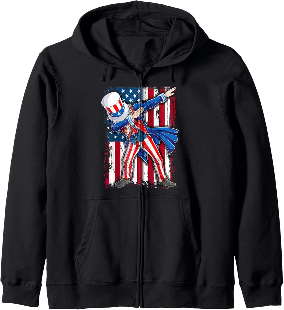Tupfen Uncle Sam 4. Juli Patriotisch Rot Weiss Blau Kapuzenjacke