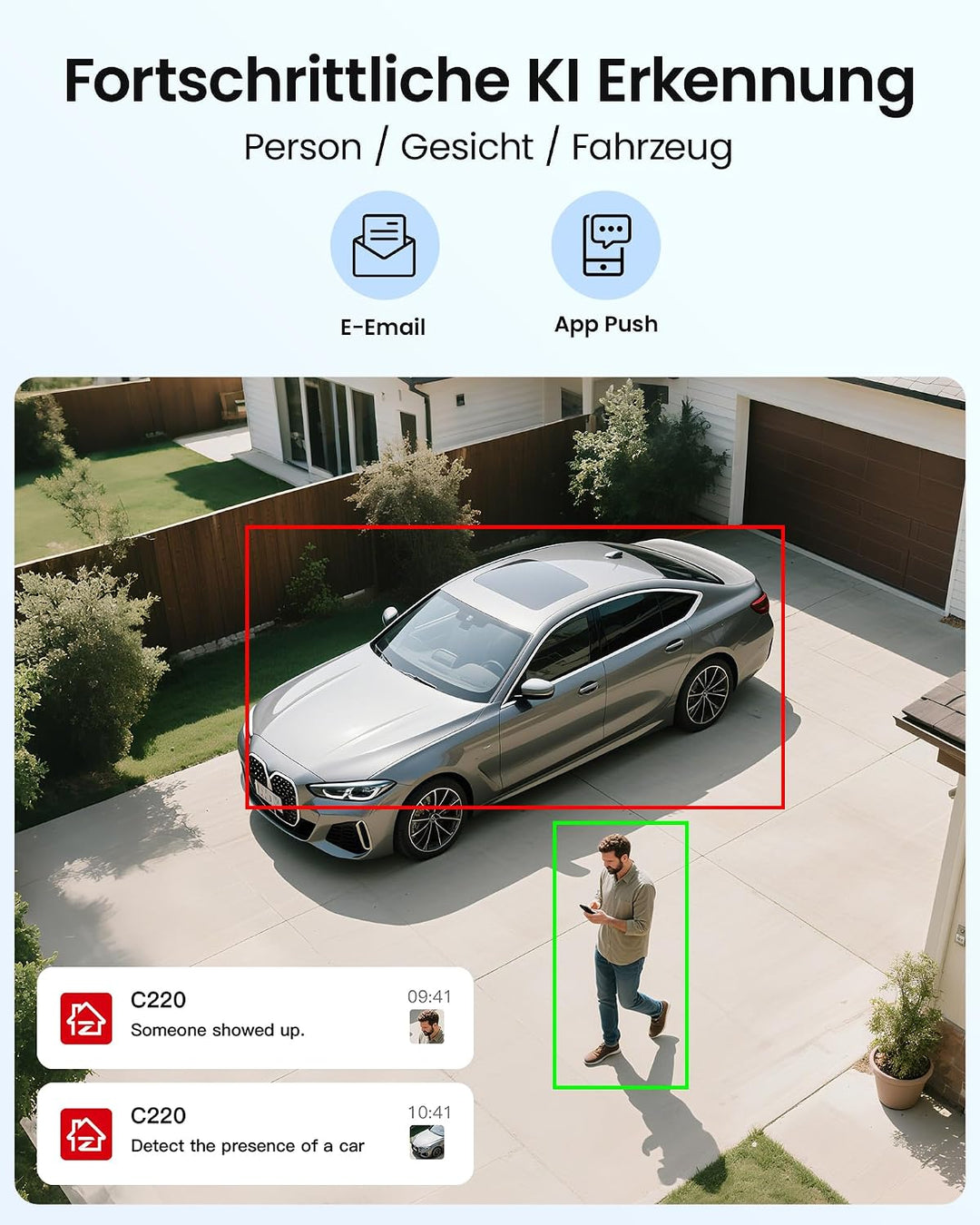 ZOSI 4K PoE Überwachungskamera Set Aussen, 4X 8MP Kameras mit 2-Wege-Audio | 8CH NVR ohne HDD, Perso