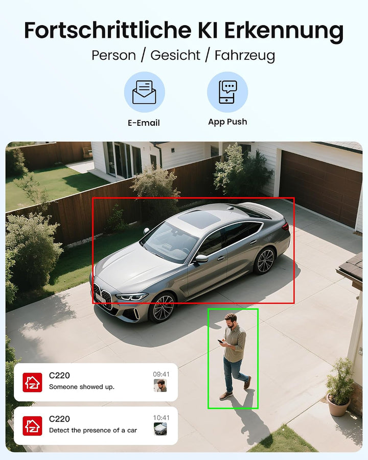 ZOSI 4K PoE Überwachungskamera Set Aussen, 4X 8MP Kameras mit 2-Wege-Audio | 8CH NVR ohne HDD, Perso