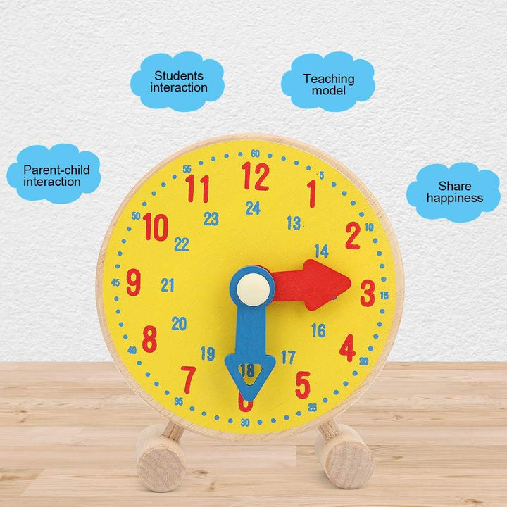 Holzuhr Spielzeug, Kinder Zahlen Uhr Modell Spielzeug Kleinkind Lernzeit Spielzeug für Kinder über 3