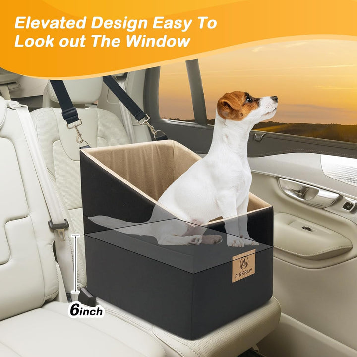 firepaw Car Dog Seat, Auto-Hundesitz für kleine Hunde, Booster Hundesitz mit waschbarem, abnehmbarem