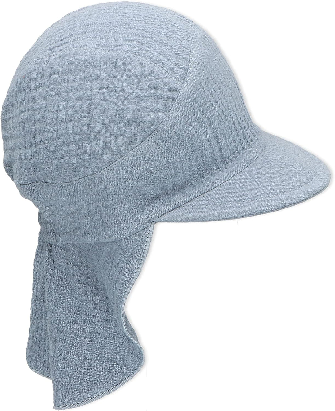 Sterntaler Unisex Schirmmütze mit Nackenschutz Musselin Sonnenhut 49 hellblau, 49 hellblau