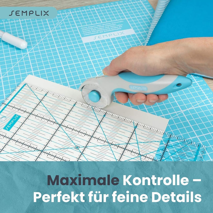 SEMPLIX Selbstheilende Schneidematte A0 in Grün, Rosa, Grau, Türkis, Lila. Ideal fürs Basteln, Nähen
