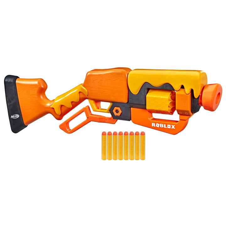 NERF Roblox Adopt Me!: Bees! Blaster, rotierende 8-Dart Trommel, 8 Elite Darts, Code zur Freischaltu
