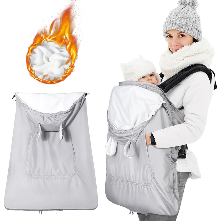 Orzbow Tragecover Babytrage Winter, Universal Wintercover, Regenschutz mit Aufbewahrungstasche, Abne