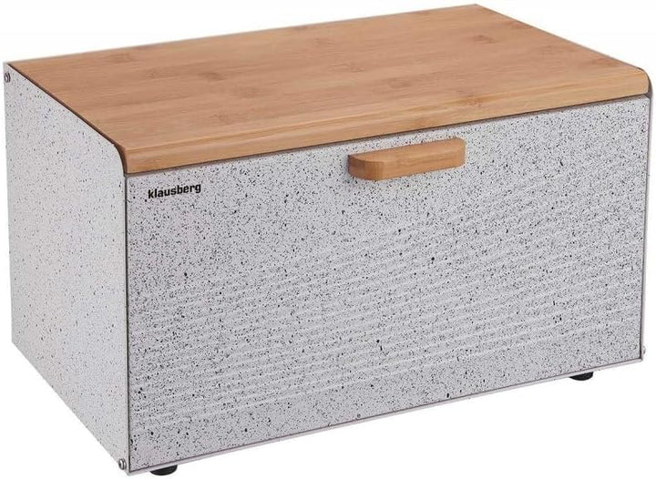 Klausberg Brotbox Brotkasten Brotkiste Holz Edelstahl Brotkorb KB-7466 weiss, Weiss