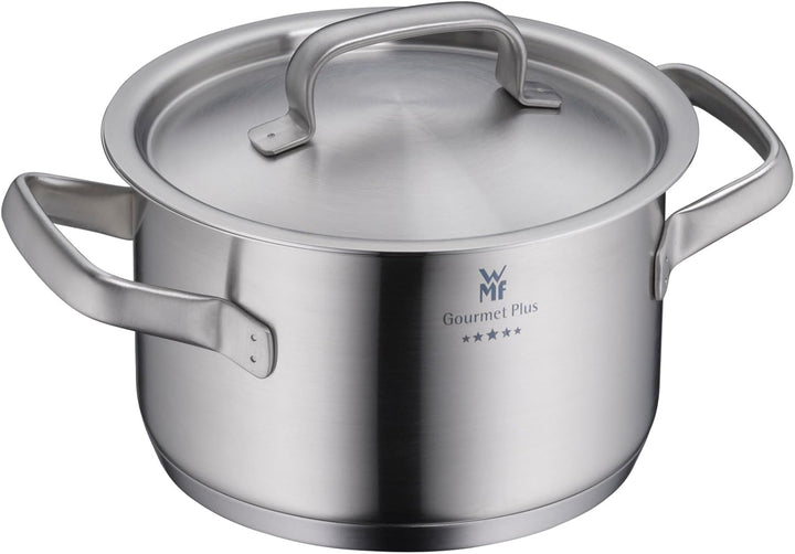 WMF Gourmet Plus Topfset Induktion 4-teilig, Kochtopf Set mit Metalldeckel, Cromargan Edelstahl matt