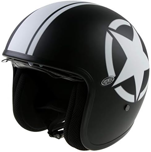 Premier Helm Vintage Star 9 BM,SCHWARZ/Weiss,S S SCHWARZ/WEISS, S SCHWARZ/WEISS