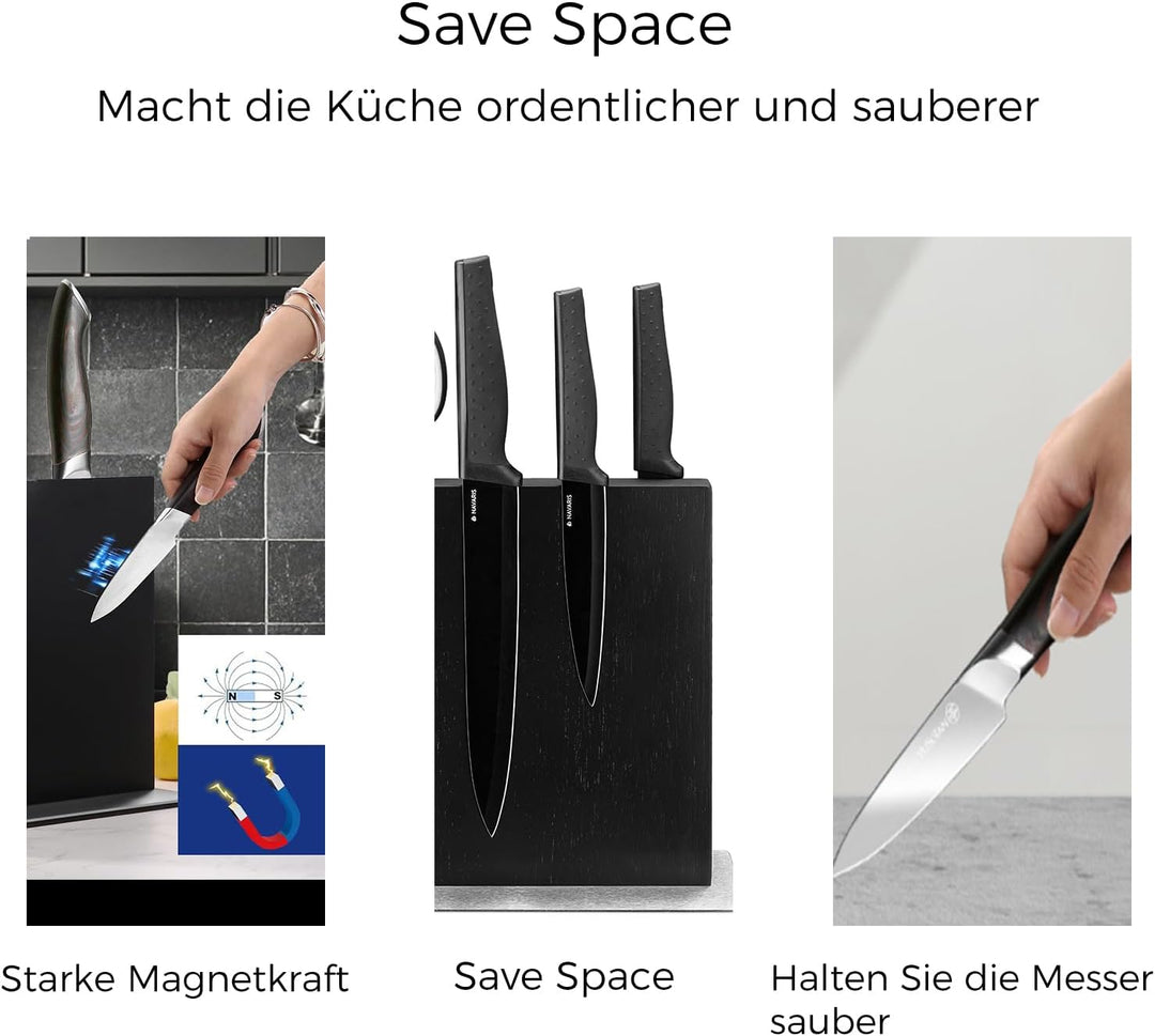 Magnetischer Messerblock aus Edelstahl-Magnetische Messerhalterung Doppelseitiger Messerhalter in Sc