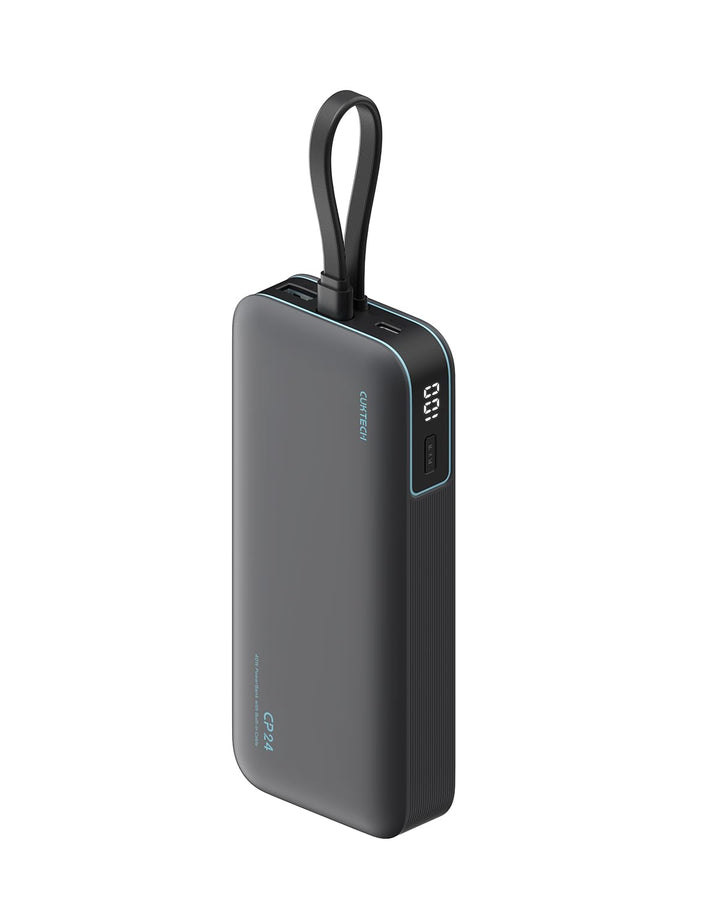 CUKTECH CP24 20000 mAh Powerbank mit Integriertem USB-C-Kabel, 40W PD Schnellladung Power Bank mit 3