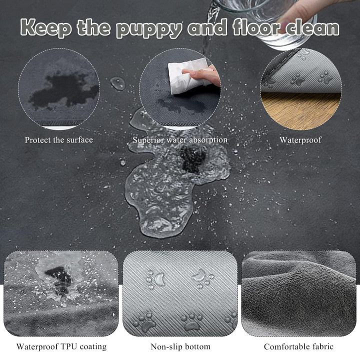 Waschbar Haustier-Urinunterlage 2er Set, 100x70 cm wasserdichte Hundematte Wiederverwendbare Welpenu