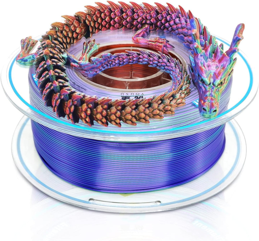 YOUSU Dreifarbiges PLA Filament,Seiden Grün/Lila/Kupfer Dreifarbiges Filament,3D Drucker Filament 1,