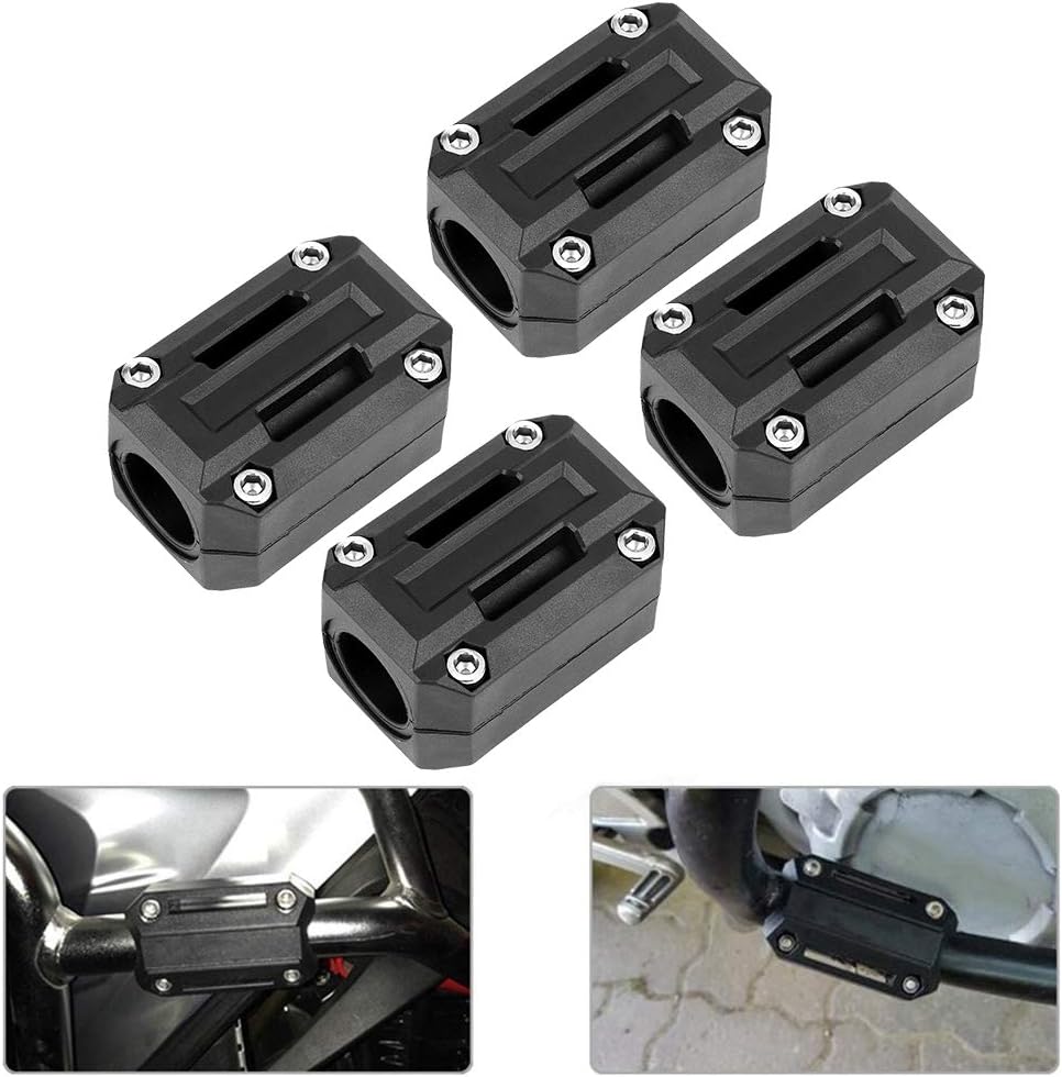 DEWIN Stossstangenblock, 2 Paar Motorrad Motorschutz Stossstangenblockschutz Dekor 22/25/28mm Passen