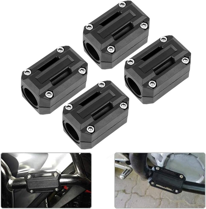 DEWIN Stossstangenblock, 2 Paar Motorrad Motorschutz Stossstangenblockschutz Dekor 22/25/28mm Passen