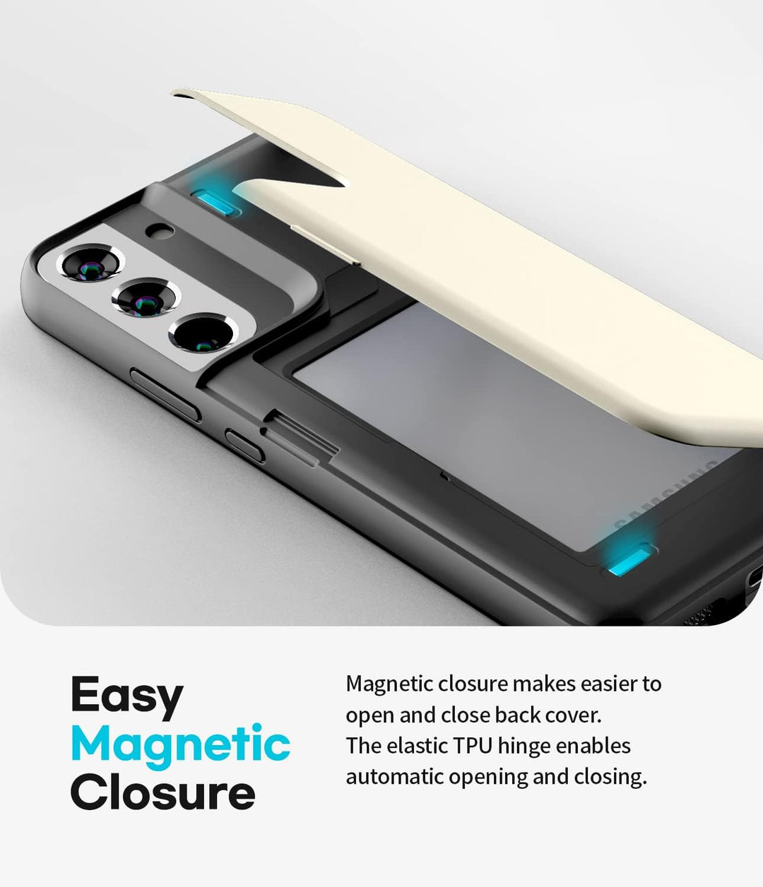 GOOSPERY Magnetic Door Bumper Hülle Kompatibel mit Galaxy S22, Dual Layer protektive Kartenhalter Wa