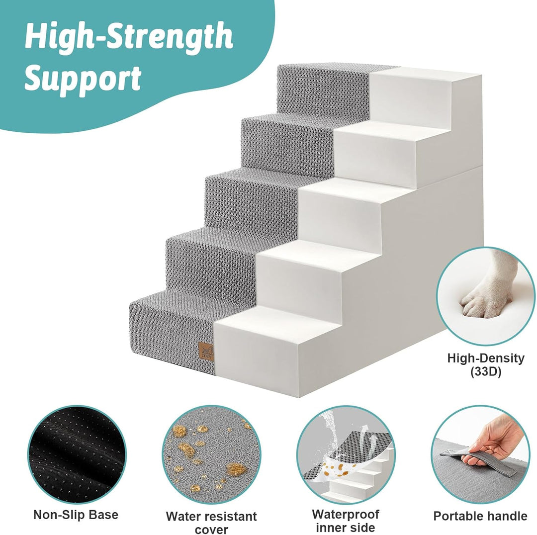 COZY KISS Hundetreppe für Kleine Hunde 60cm, 2-in-1 Haustiertreppe für Couch Bett Sofa, rutschfeste