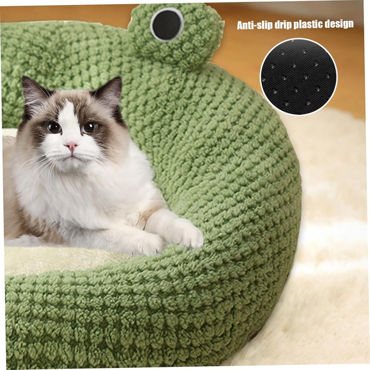 Froschkatze Bett mit Kapuze Langer winterer Winter Wärme geschlossener Katzenbett süsse Cartoon Nich