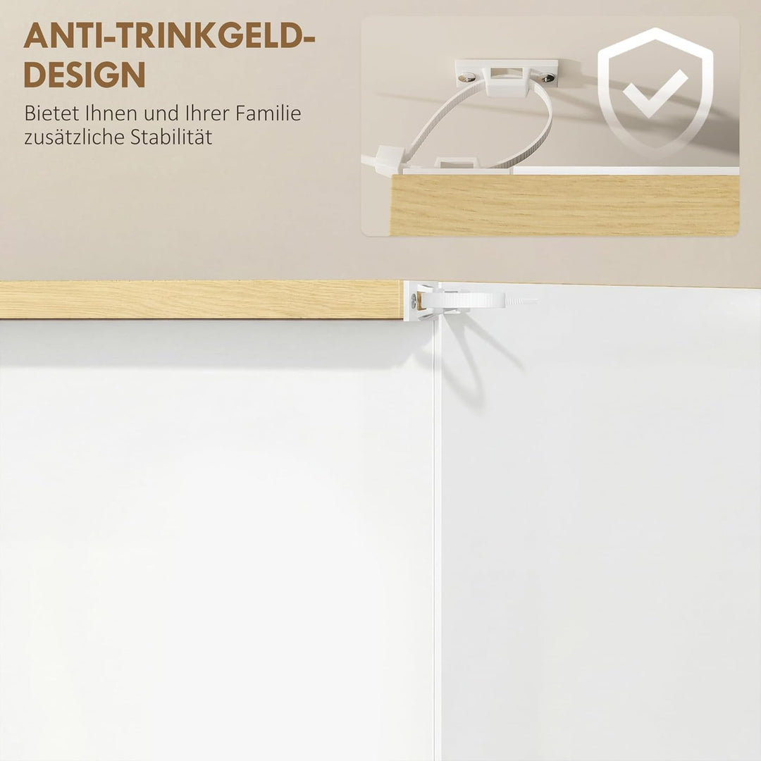 HOMCOM Schuhschrank mit 3 Klappen, Schuhregal, Schuhkipper Schmal mit verstellbar Trennwand, Schuhko