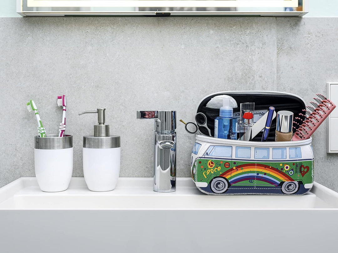 BRISA VW Collection - T1 Bulli Bus Kulturbeutel Kosmetiktasche | Volkswagen Universaltasche Waschbeu
