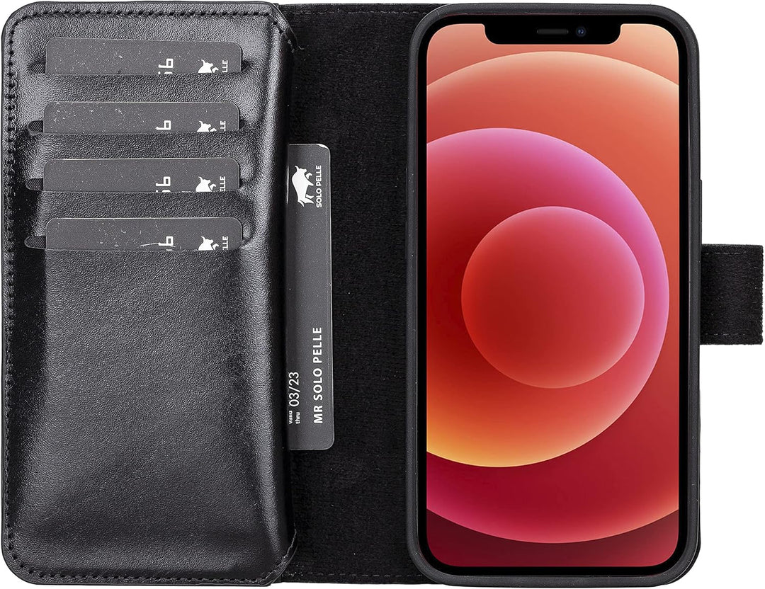 Solo Pelle Lederhülle kompatibel für iPhone 13 in 6.1 Zoll abnehmbare Hülle (2in1) Harvard Double in