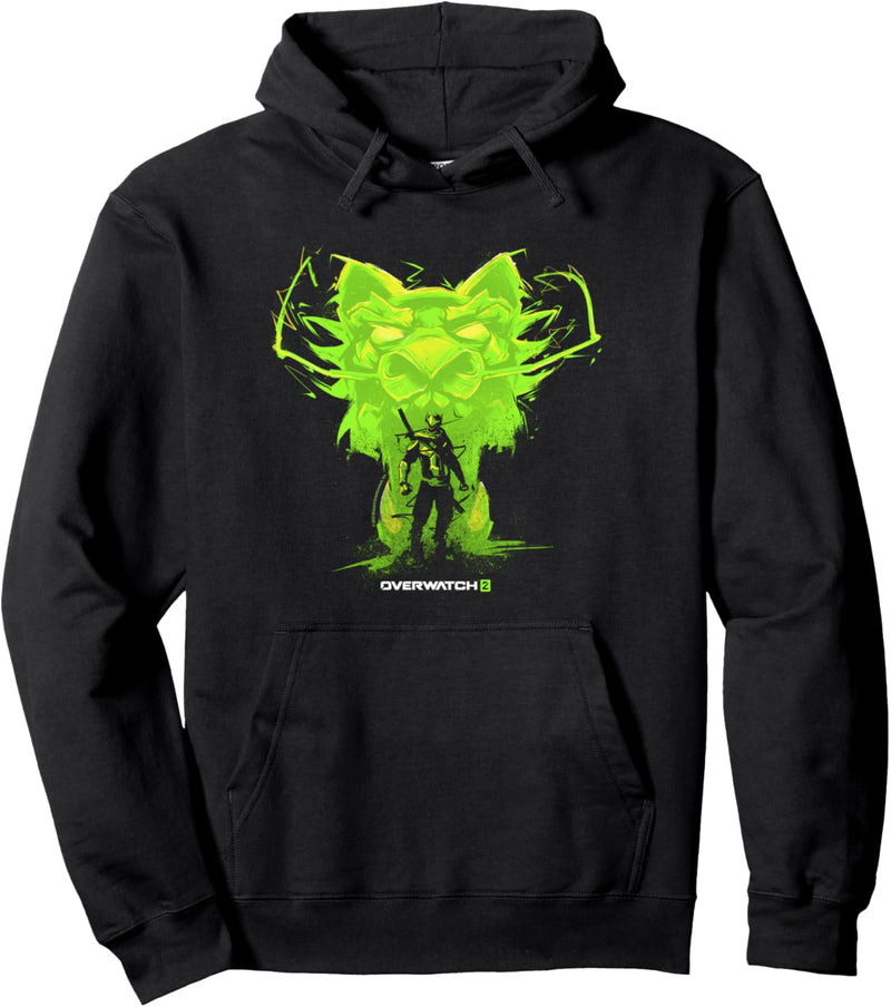 Overwatch 2 Genji Green Dragon Ninja Spirit Pullover Hoodie