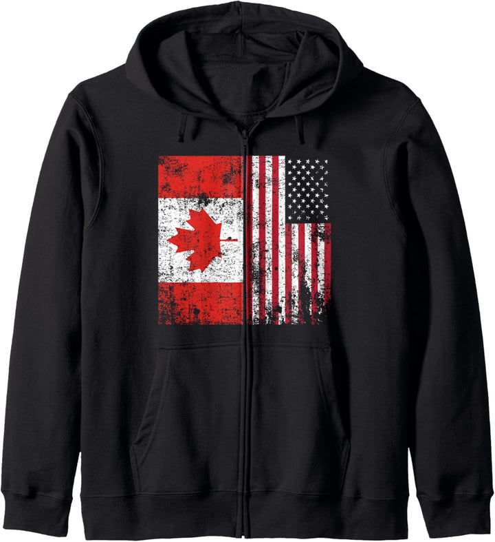 Canadian American Flag Gift American Canadian Gift Ideas Kapuzenjacke