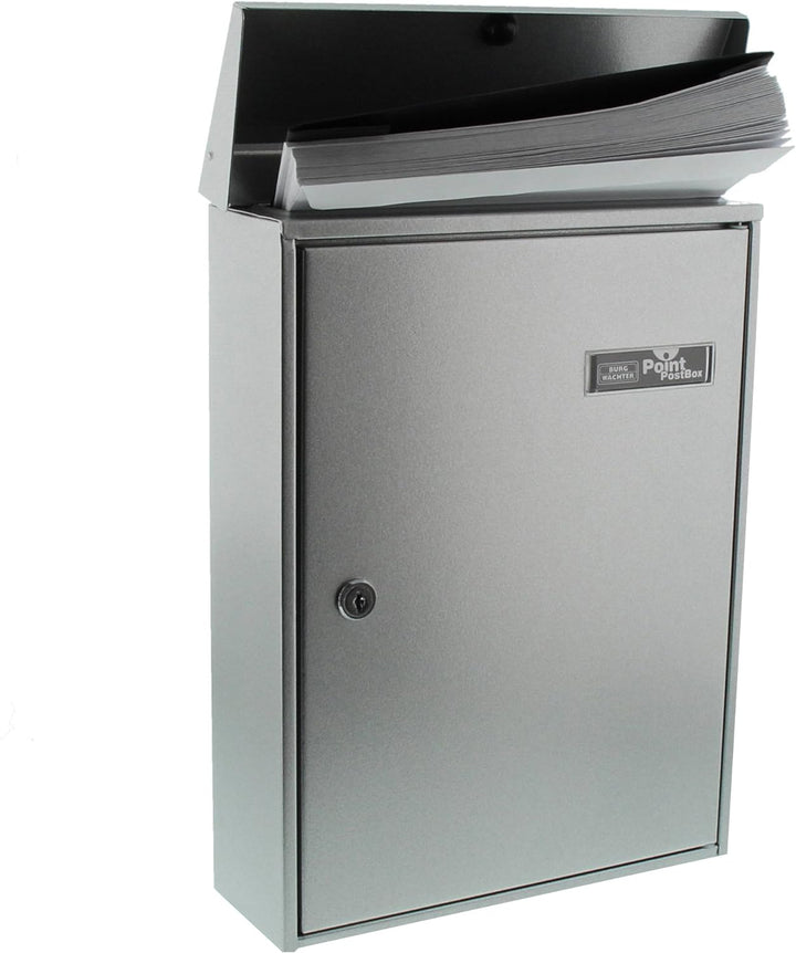 Burg-Wächter Aussenbriefkasten, A4 Einwurf-Format, Vollflächig verzinkt, Strukturlackiert, Letter 58