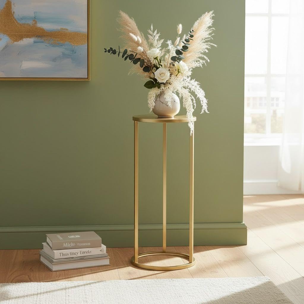 DanDiBo Blumenhocker Metall Gold Rund Blumenständer Beistelltisch 96510 Blumensäule Modern Pflanzens