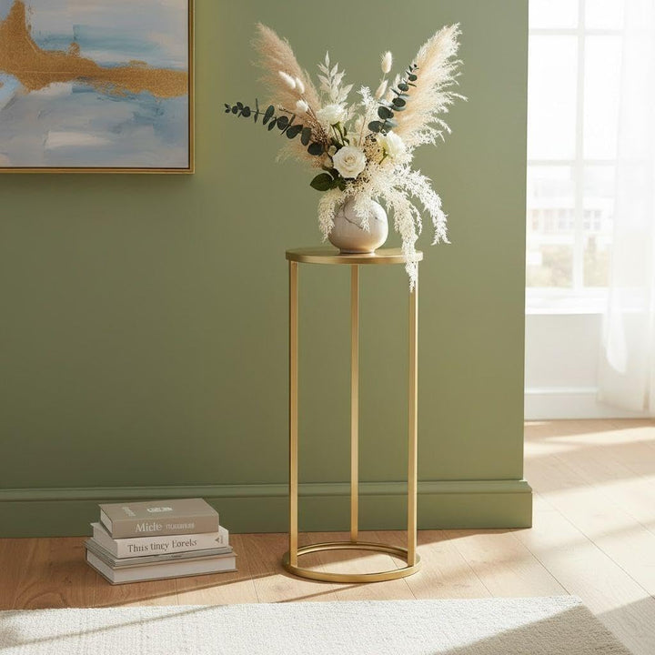 DanDiBo Blumenhocker Metall Gold Rund Blumenständer Beistelltisch 96510 Blumensäule Modern Pflanzens