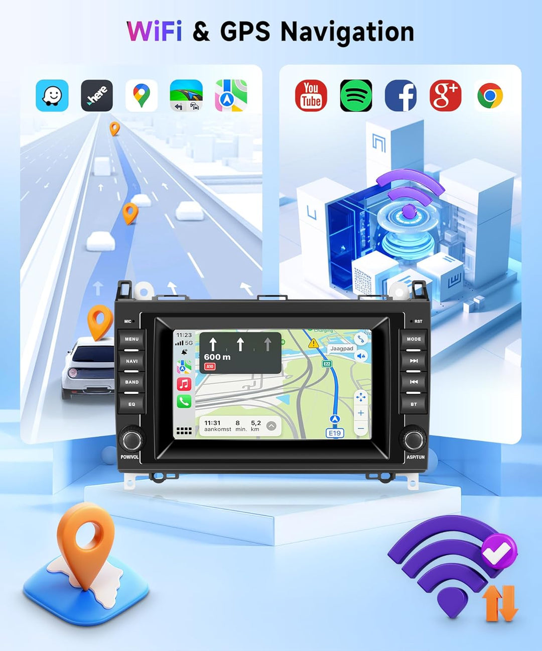 2+64G 7" Android Autoradio für Mercedes-Benz A-Klasse W169/B-Klasse W245/Viano/Vito W639/Sprinter W9