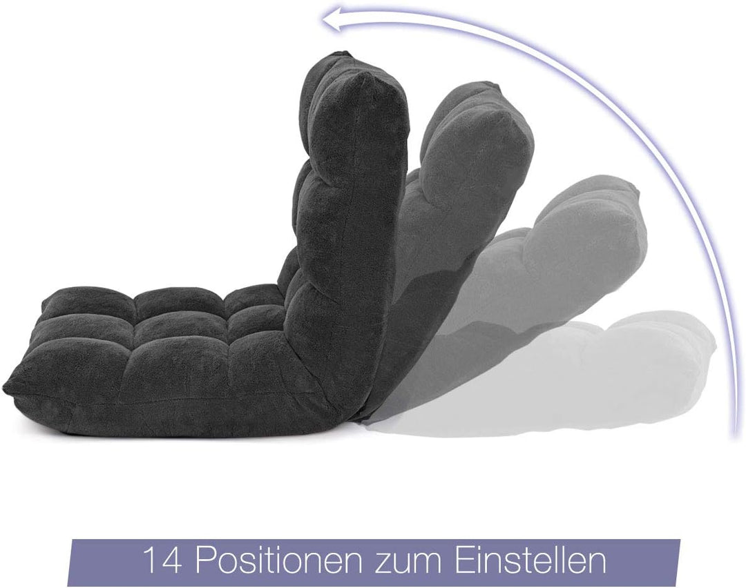 GOPLUS Bodenstuhl, Bodensofa mit Rückenlehne, Bodensessel mit Schlaffunktion, Floor Chair, Lazy Sofa