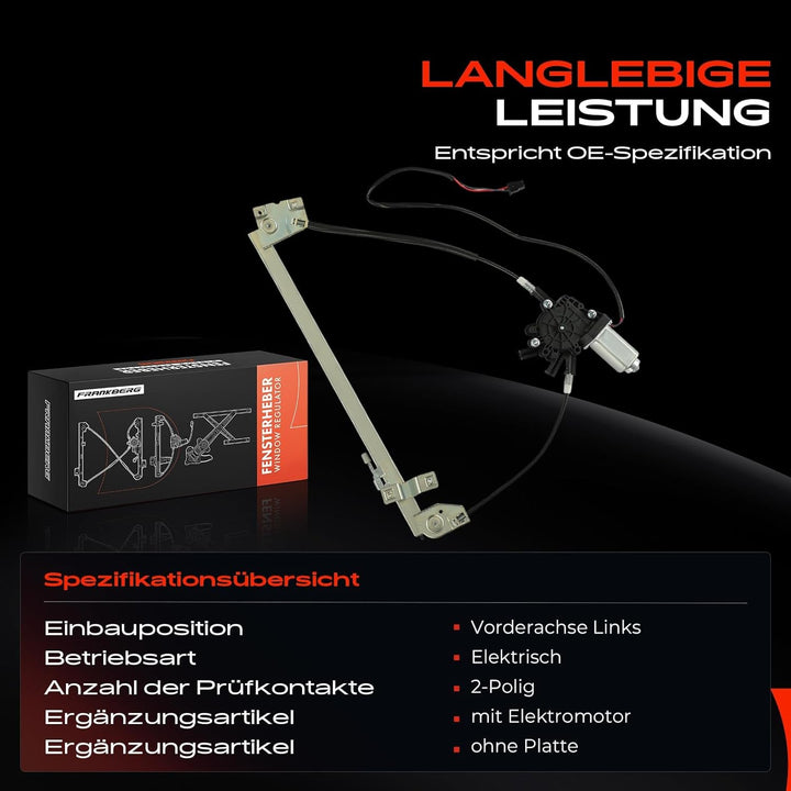 Frankberg 1x Fensterheber Mit Motor Vorne Links Kompatibel mit 100 1968-1994 200 1979-1991 100 Avant