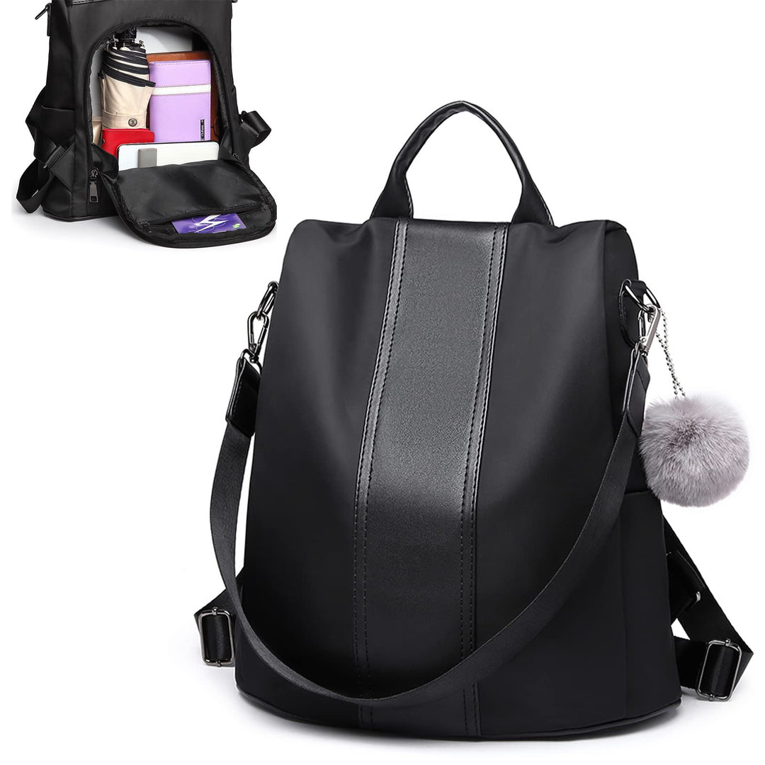 Miss Lulu Damen Rucksack Wasserdichte Nylon Schultaschen Anti-Diebstahl Tagesrucksack Schultertasche