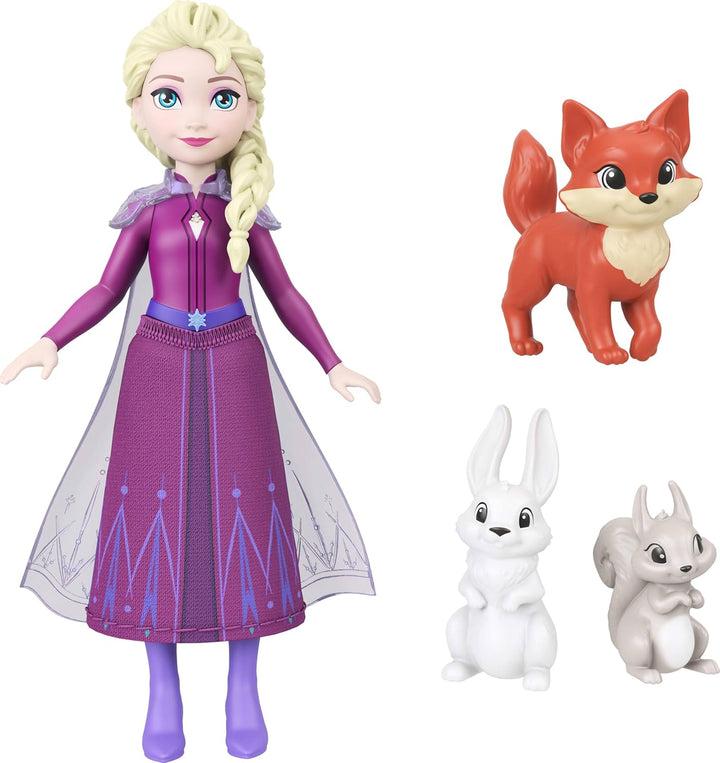 Mattel Disney Die Eiskönigin ELSA Spielset mit Kleiner Puppe bestehend aus 10 Spielbereichen, 3 Tier