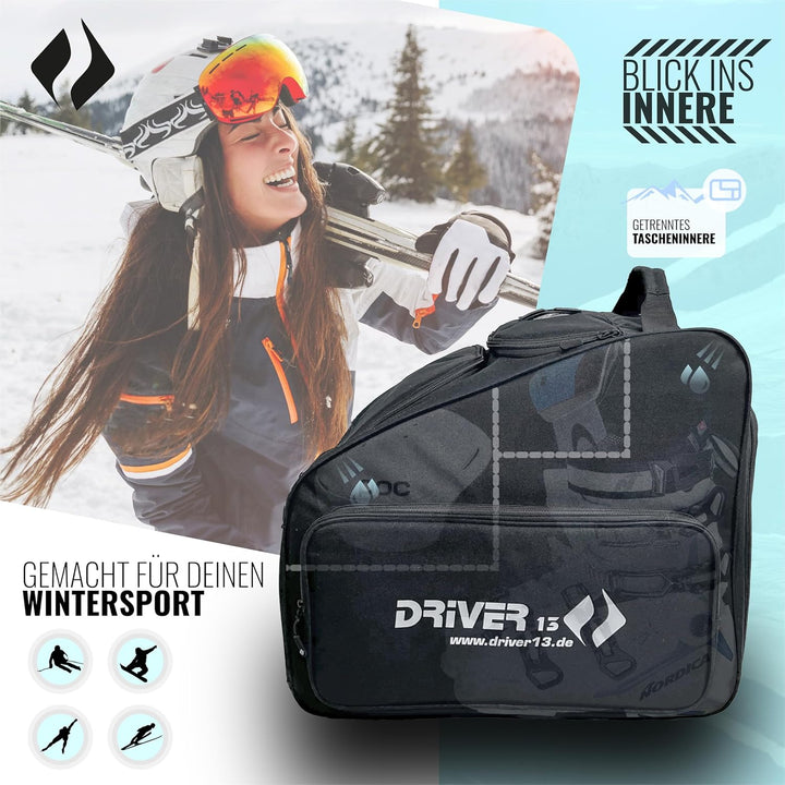 Driver13 Skistiefeltasche Bootbag No.03 mit extra Brillenfach und Helmfach