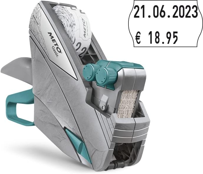 Meto Classic M Preisauszeichner Set – Preis, Rabatt (2-zeilig, 20-stellig, 26x16 mm Etiketten, sofor