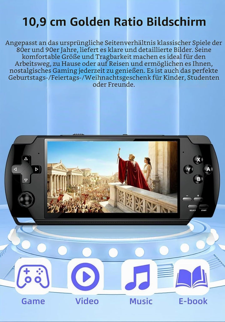 4,3-Zoll-Display, klassische Videospielkonsole, X6, Handheld-Konsole, Emulatoren, mehrere MP4-/MP3-P