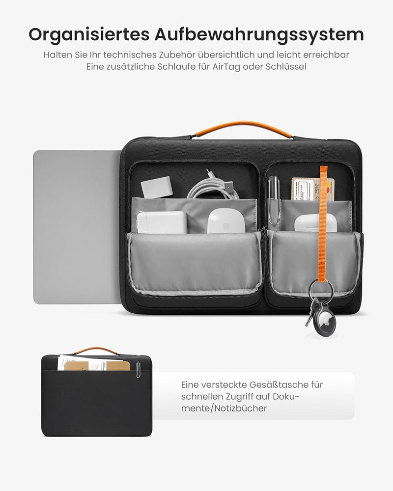 tomtoc 360° Tasche Hülle für 13-Zoll MacBook Air 2024-2018 M3/A3113 M2/A2681 M1/A2337, 13 Zoll MacBo