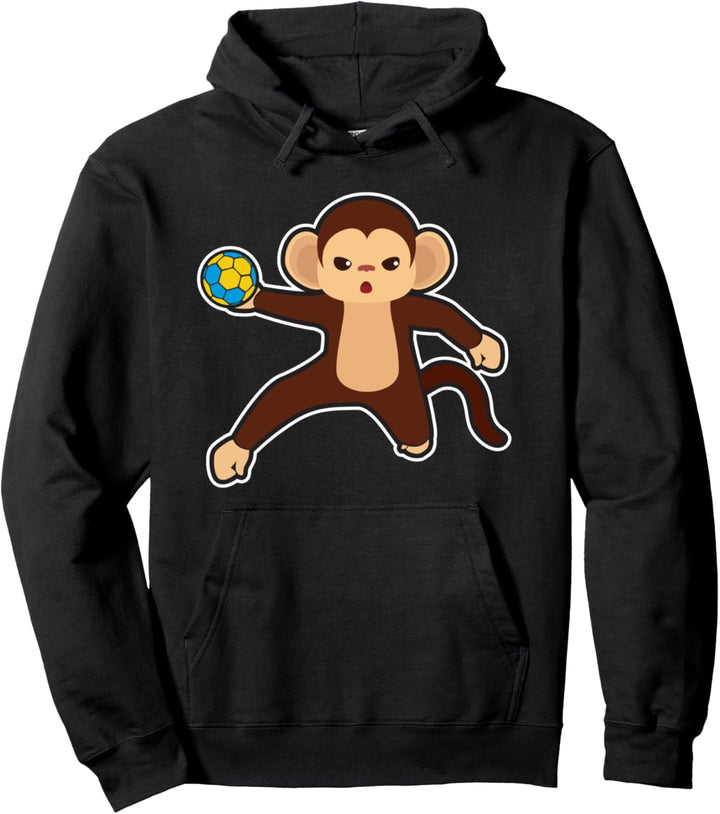 Affe Handballer Handball Sport Pullover Hoodie