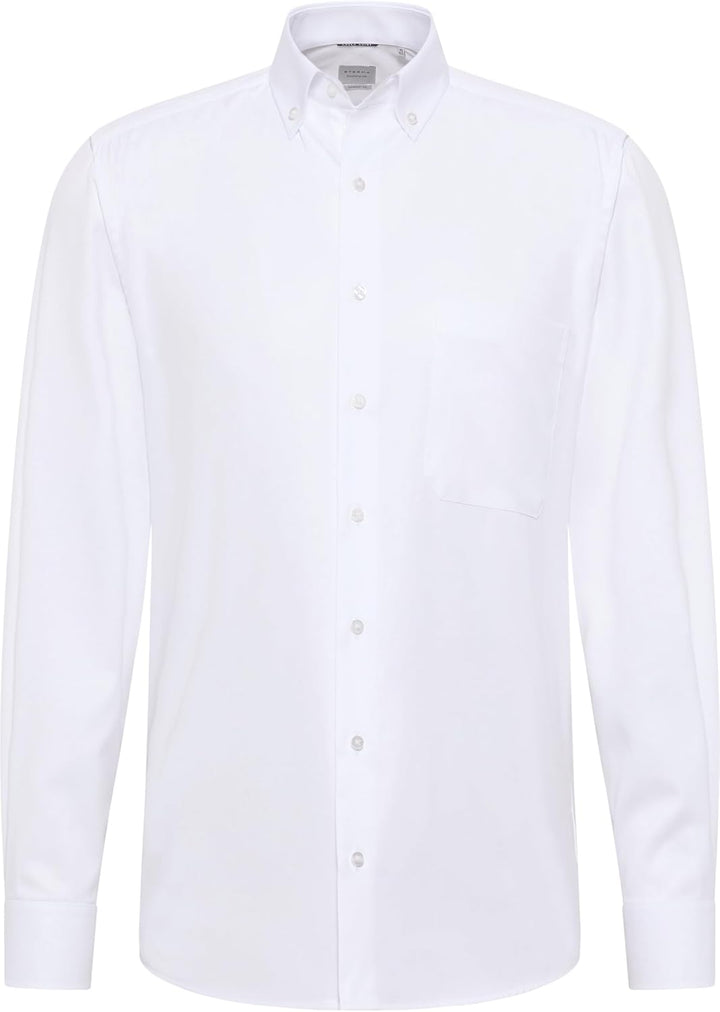 ETERNA Herren Langarmhemd Comfort Fit Bezug Twill Weiss Uni Hemd 40 Weiss, 40 Weiss
