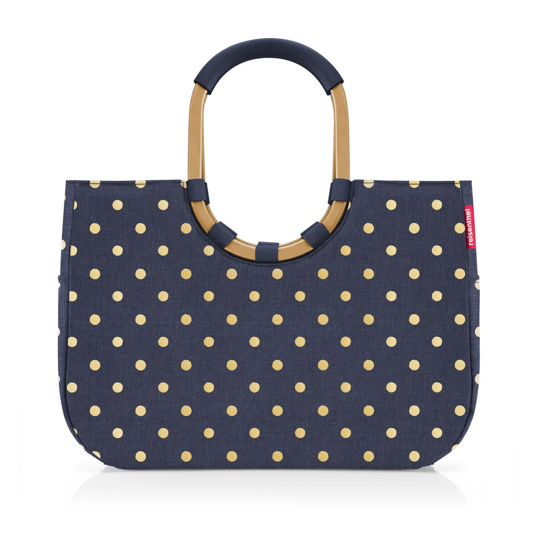 reisenthel loopshopper L frame frame metallic dots blue – Stabile Tasche mit praktischen Fächern aus