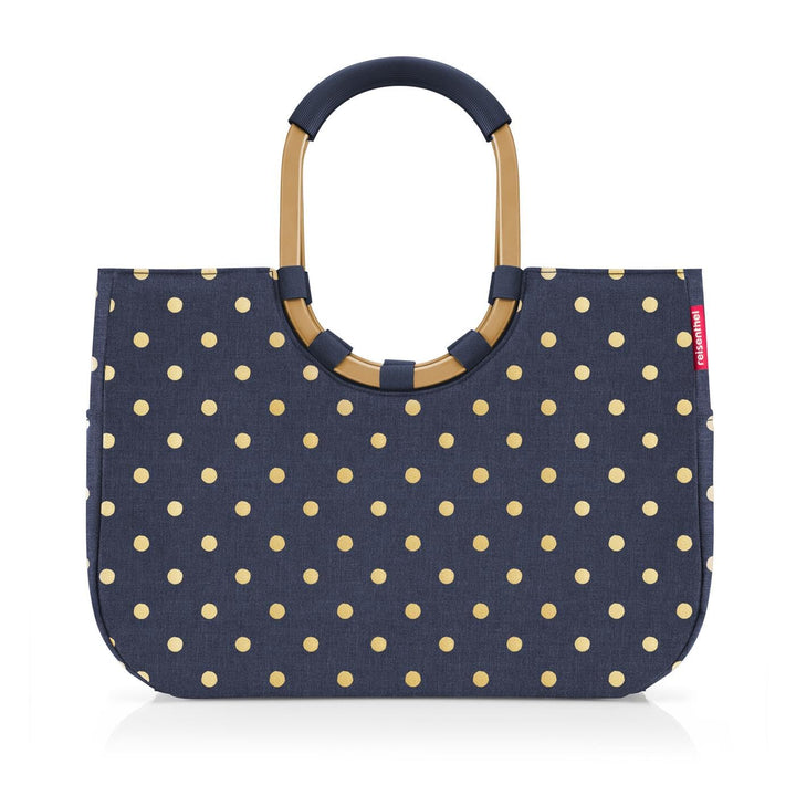 reisenthel loopshopper L frame frame metallic dots blue – Stabile Tasche mit praktischen Fächern aus