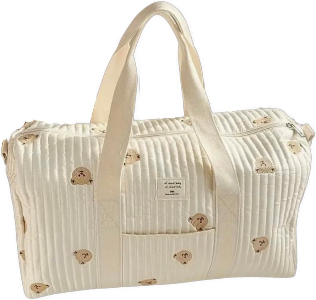 Krankenhaustasche für Mama, Kinderwagentasche, Reisetasche, Wickeltasche, cremeweiss, Leichte Tasche