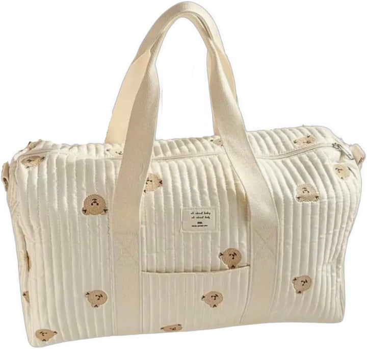 Krankenhaustasche für Mama, Kinderwagentasche, Reisetasche, Wickeltasche, cremeweiss, Leichte Tasche