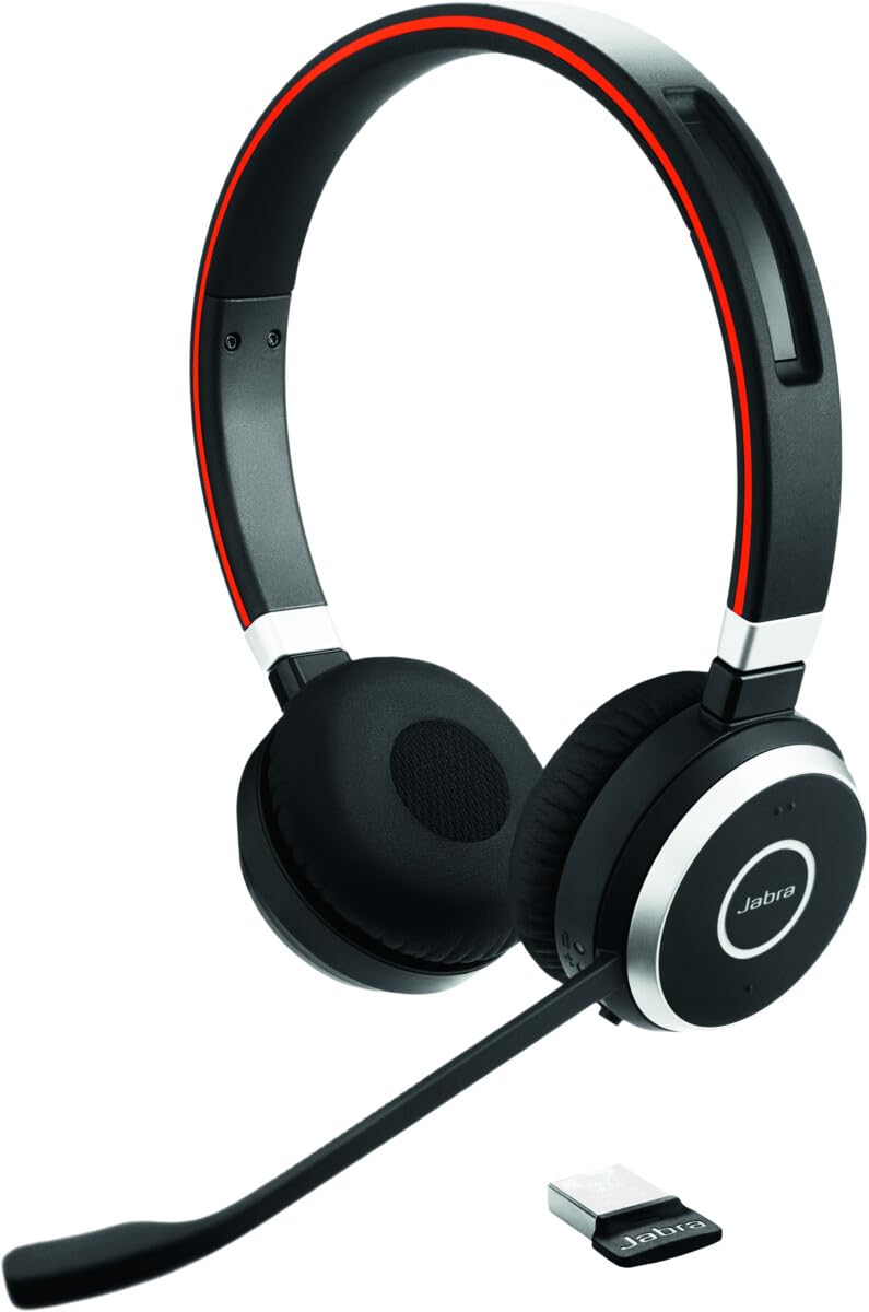 Jabra Evolve 65 SE Drahtlose Stereokopfhörer — Bluetooth, Mikrofon mit Geräuschunterdrückung, lange