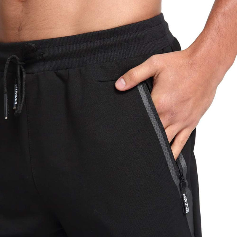 Tansozer Jogginghose Herren Trainingshose Baumwolle Fitness Hosen Herren mit Reissverschlusstaschen