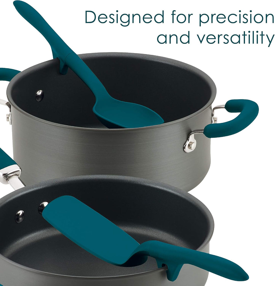 Rachael Ray Tools and Gadgets Pfannenwender-Set, mit Schlitzen und soliden Pfannenwender, 3-teilig,